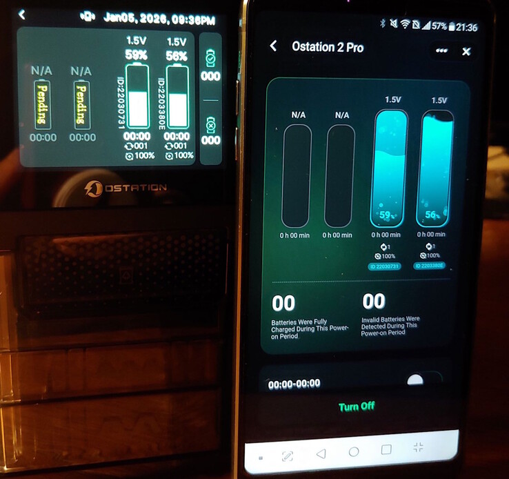 应用程序反映充电器状态。(图片来源:Notebookcheck)