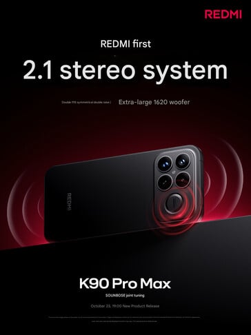 红米 K90 Pro Max 的 2.1 扬声器设置（图片来源：小米 - 机器翻译）