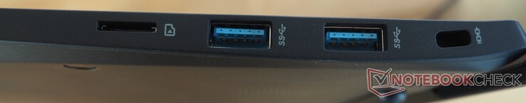 右边：microSD，2个USB-A 3.2 Gen 2，Kensington锁