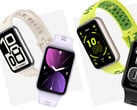 Band 11 系列似乎采用了一些受 watchOS 启发的表盘设计。图为该系列的产品宣传图。