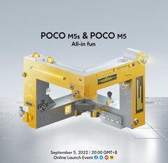 Poco M5和Poco M5s将于9月5日全球首发。(来源: Poco)