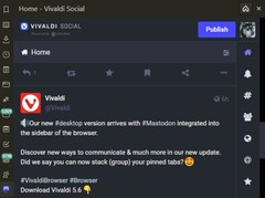 Vivaldi 5.6中的Mastodon面板 (来源: 自己)