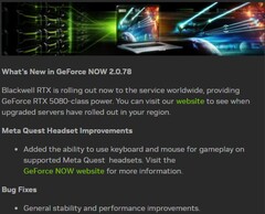 GeForce Now 2.0.78现已推出，可访问GeForce RTX 5080 全球服务器（图片来源：Own）
