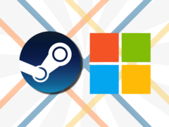 如果消息属实，Steam 游戏可以通过后台链接在微软商店中提供。(图片来源：Steam、微软 - 已编辑）