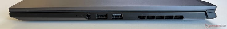 右：3.5 毫米音频插孔、USB 2.0 Type-A、USB 3.2 Gen1 Type-A (5 GBit/s)