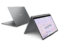 联想Chromebook Plus 2 合 1 采用 14 英寸 IPS 显示屏，支持触摸操作。(图片来源：联想）