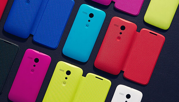 摩托罗拉为 Moto G 提供了多种颜色和设计的可更换外壳（图片来源：Motorola/Waybackmachine）。
