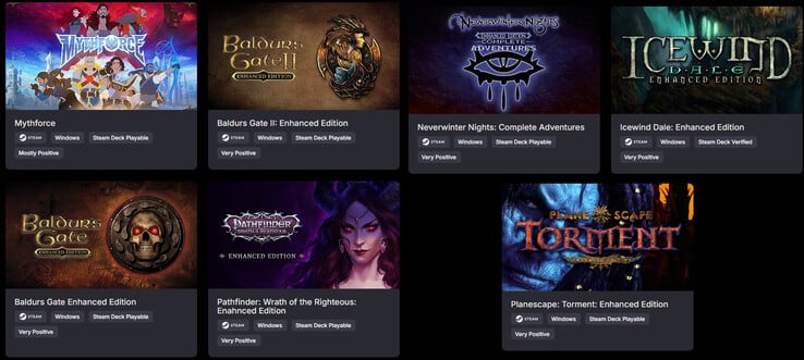 RPG Icons 捆绑包中包含的所有游戏(图片来源:Green Man Gaming)