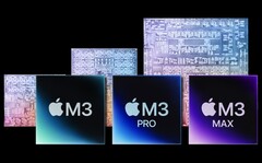 Apple M3 系列在 PassMark 基准数据库中表现强劲。(图片来源：Apple - 已编辑）