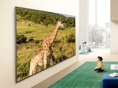 LG QNED84B 电视机的宣传图片。