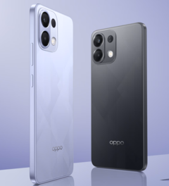 Oppo K13 有冰晶紫和棱镜黑两种配色（图片来源：Oppo）