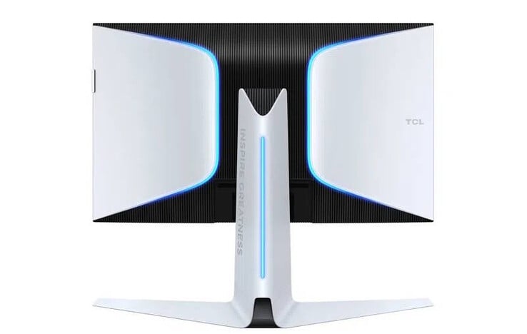 27 英寸 4K 游戏显示器配有内置照明和一个相当大的支架（图片来源：TCL）
