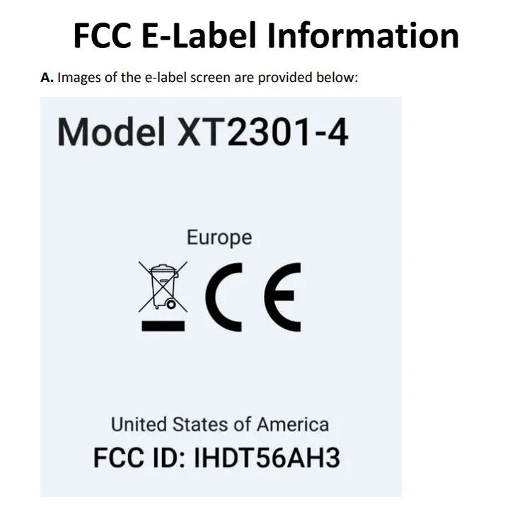 一个可能的摩托罗拉Edge 40 Pro出现在FCC。(来源：FCC)