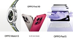 除了主打的 Oppo Find X9 外，Oppo Watch S 和 Oppo Pad 5 也将在下周发布。(图片来源：Oppo 编辑）