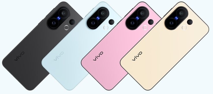 vivo X200 FE 智能手机有时尚粉、简约黑、现代蓝和浅蜜黄四种配色（图片来源：vivo）