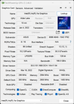 GPU-Z iGPU Intel Core i9