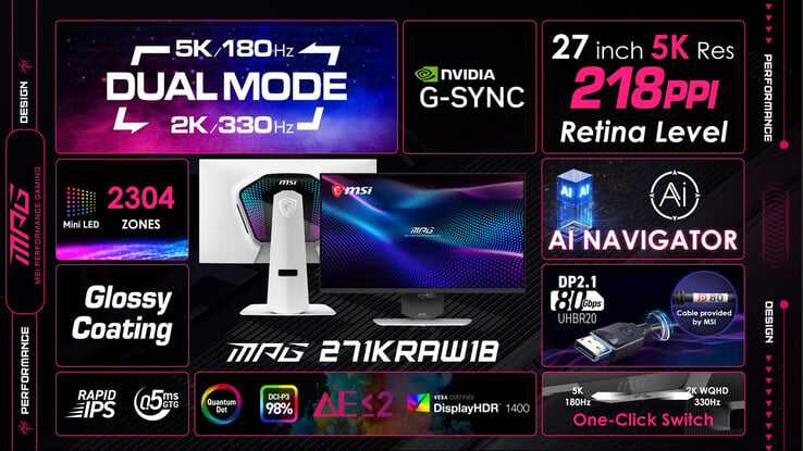 MSI MPG 271KRAW18 规格参数。