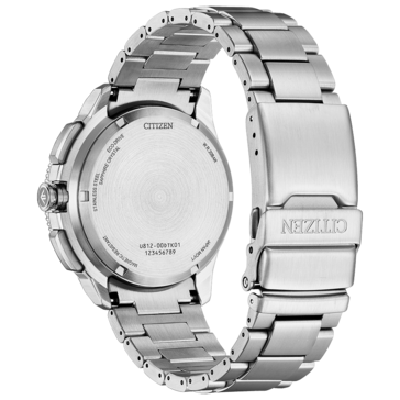 The stainless steel bracelet and engraved Eco-Drive caseback.