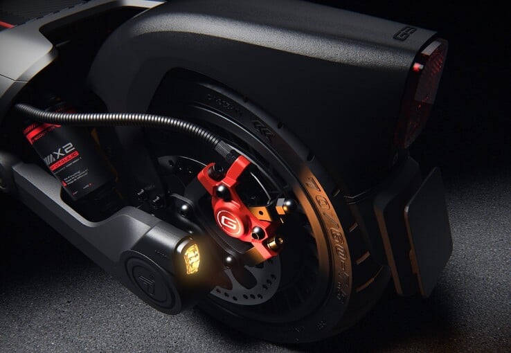Segway Max G3 Plus 电动滑板车配备自修复轮胎、带牵引力控制的盘式刹车以及后刹车灯。
