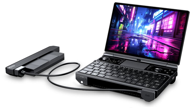 GPD Win Max 3 配备了通过延长线连接的可拆卸电池。 