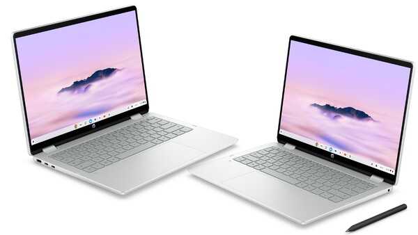 2026 惠普Chromebook Plus x360 14 支持手写笔。(图片来源：惠普）