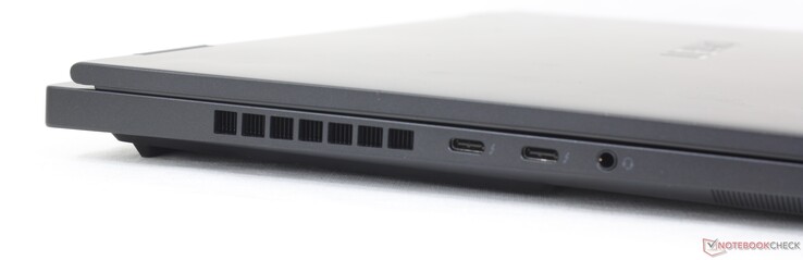 左：USB-C 3.2 Gen. 2 + Thunderbolt 4 w/ Power Delivery + DisplayPort 1.4、3.5 毫米耳机