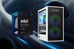 惠普的 Omen 35L 将采用英特尔即将推出的 24 核酷睿 Ultra 9 285K CPU。(图片来源：惠普、Pexels、IBB，有编辑）