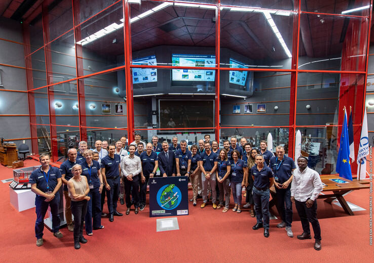 在法属圭亚那木星控制室举行的项目启动仪式。(来源：欧空局）