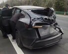 一辆 2025 年的特斯拉 Model Y 在中国的一次碰撞中证明了其坚固性（图片来源：Aron Li n X）