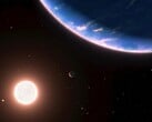 艺术家的插图显示了一颗系外行星和一颗恒星。