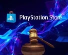 PlayStation Store诉讼相关横幅,图中显示了一把法槌