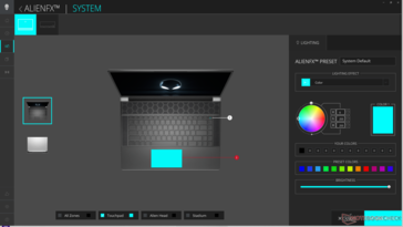 AlienFX 可控制所有 RGB 灯光功能