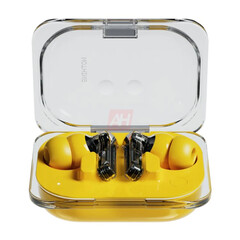 据称,Nothing 为其 Ear (a) 耳机设计了三种颜色,其中包括这款黄色耳塞。(图片来源:Android Headlines)