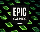 Epic Games 此前曾在 2024 年 12 月免费赠送了《黑暗与暗黑》。图：Epic Games Store 徽标叠加在带有更多徽标的风格化背景上。(图片来源：Epic Games Store）