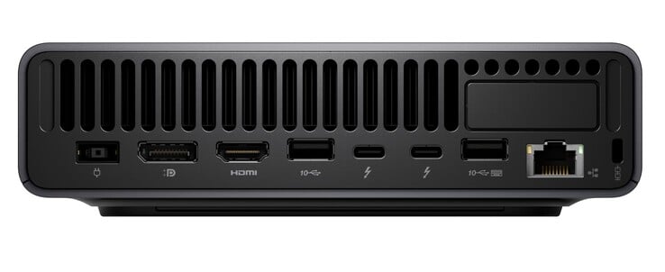 联想 ThinkCentre X Ultra 迷你电脑的接口。