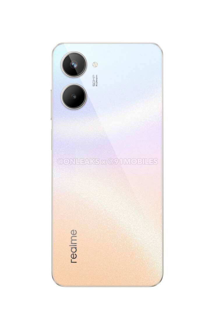 新的 "Realme 10 "渲染图。(来源：OnLeaks x 91Mobiles)