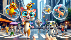 增强现实场景中的华特迪士尼角色(图片来源:《达利3》生成的图片)