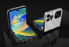 一张概念图，想象着如果Apple ，围绕着Galaxy Z Flip的外形因素建造一个iPhone。(图片来源：Technizo Concept)