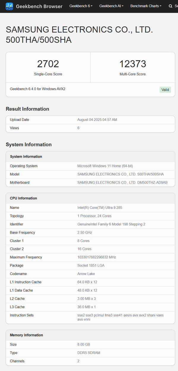 (图片来源：Geekbench）
