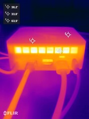 压力测试期间的 Minisforum AI X1（背面）