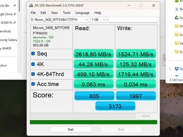 驱动程序更新前，我的副 1TB SSD 的性能。