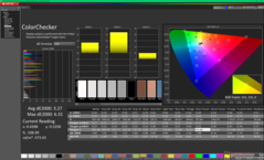 校准前的 ColorChecker(对比 P3)