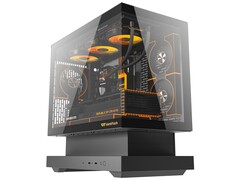标准版 Floatron F1 mATX 机箱的黑色款。(图片来源:darkFlash)