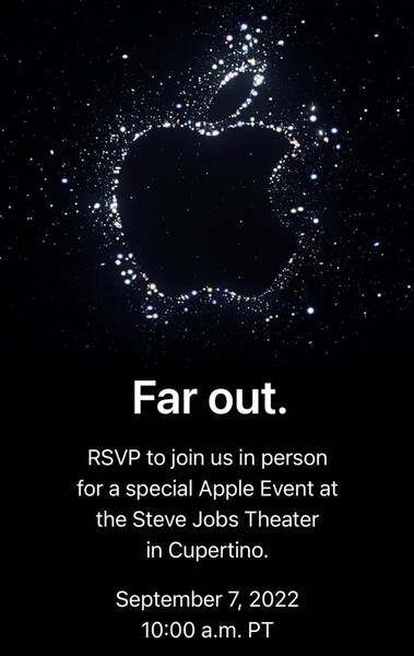 Apple 遥远的邀请。(图片来源: )Apple