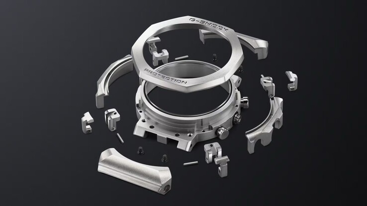 精心设计的表壳和表圈由 27 个独立部件组成。(图片来源:卡西欧)