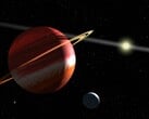 一幅展示行星、月球和恒星的插图。