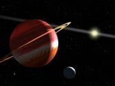一幅展示行星、月球和恒星的插图。