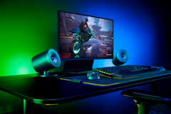 用即将到来的Razer Nommo V2背投Chroma RGB扬声器为您的设置增光添彩（来源：Razer）。