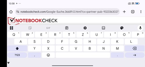 横向模式下的 Gboard