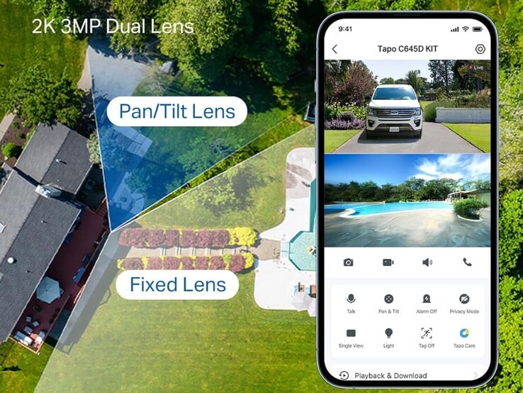 TP-Link Tapo C645D 安防摄像头。(图片来源:TP-Link)